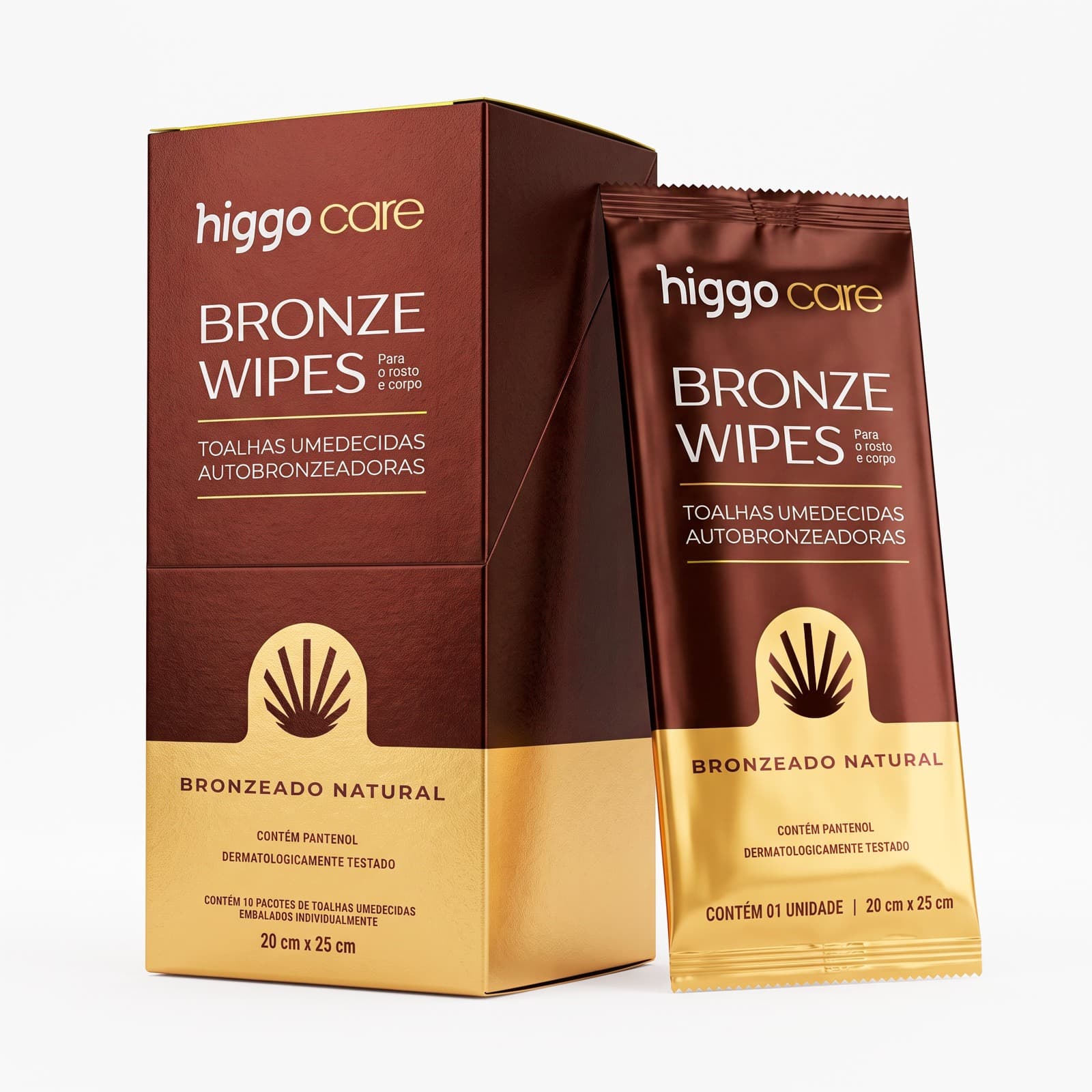 Higgo Care Bronze Wipes — Toalhas Autobronzeadoras · Bronze Natural